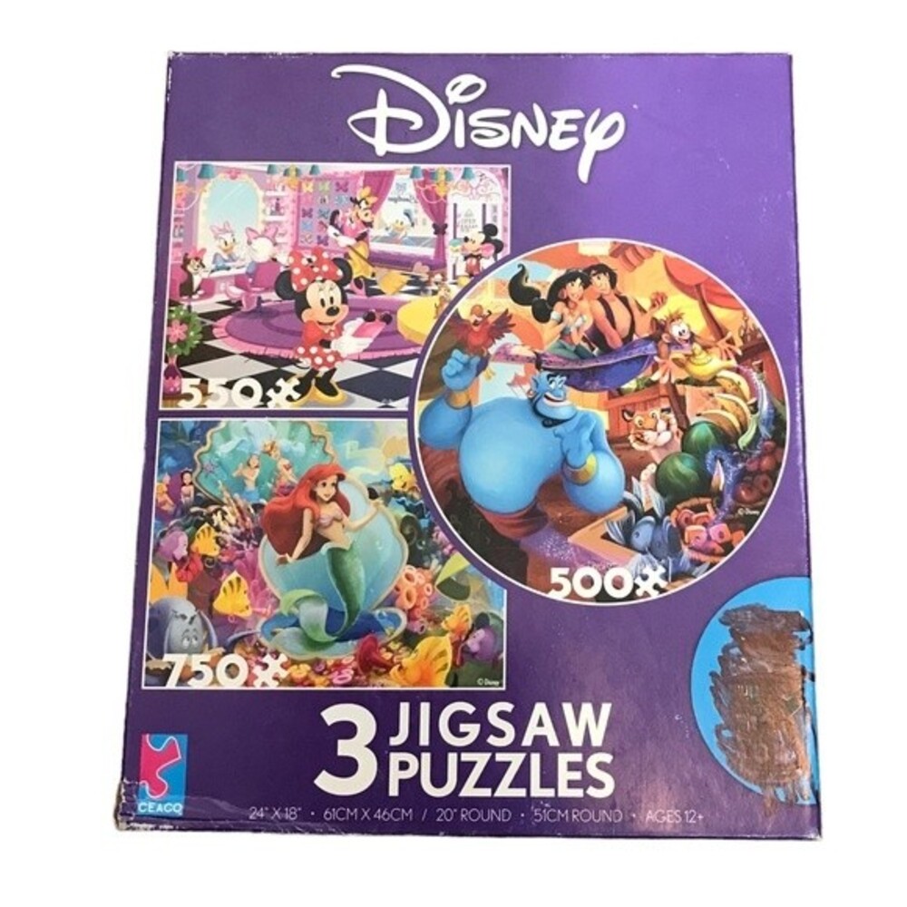 Disney Puzzle Disney Jigsaw Puzzles Minnie Mouse Little Mermaid Aladin‎